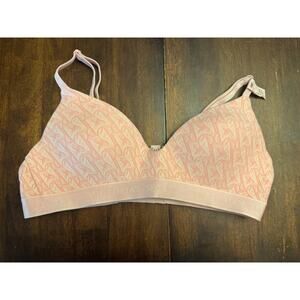 Pink Victoria Secret cotton lightly lined wireless bra 32A NWT